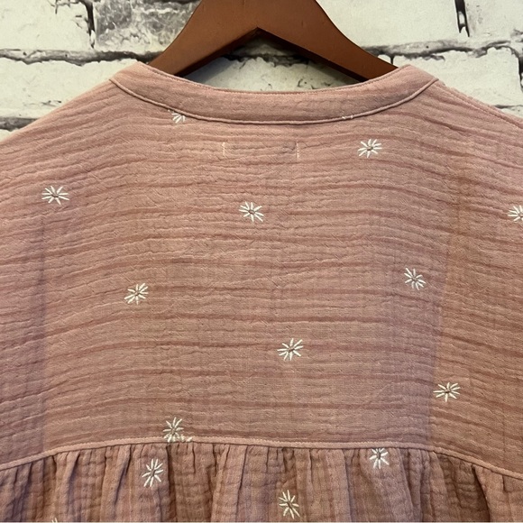 NWT Madewell Embroidered Lakeline Popover Shirt in Warm Thistle Size X-Small - Picture 8 of 9